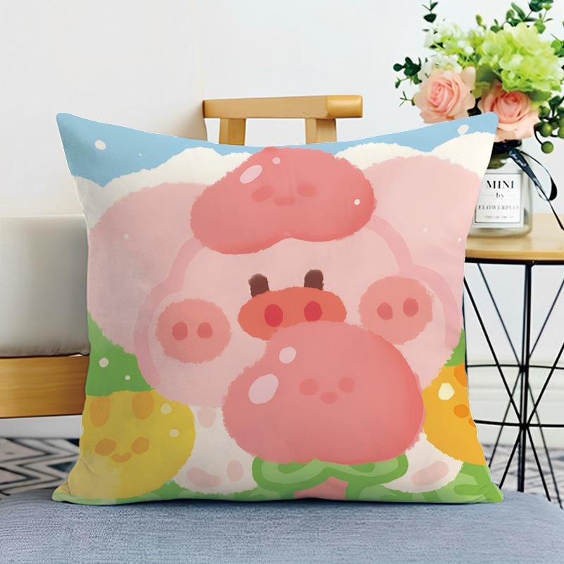 

Милый мультяшный рисунок свиньи Декоративная наволочка для спальни, гостиной, квадратная подушка, наволочка 40x40cm