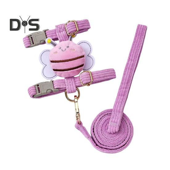 Набір шлейки та повідця для котів, регульована шлейка для кошенят, що не дозволяє втекти, з мультяшною бджілкою, для малих та середніх котів, собак, для прогулянок на вулиці