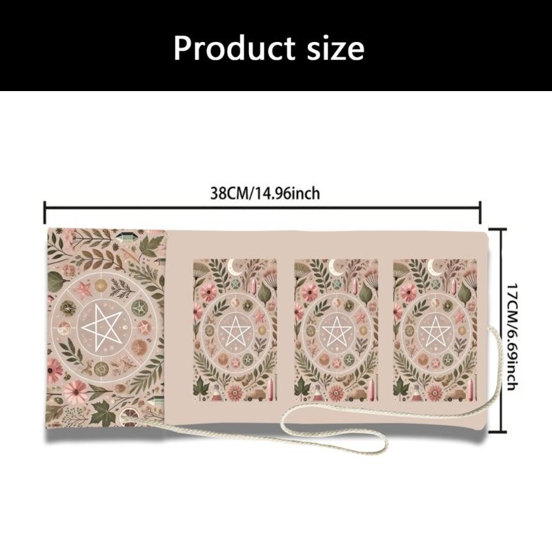 Light Retro Magics Circles Plant Divinations Bag with Cloth Fabric Reading Bag For Tabletop Game And Spiritual Practices