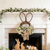 Easter Bunny Simulation Plant Decoration Flower Wreath Home Door Hanging Spring Decoration 15 Inches
