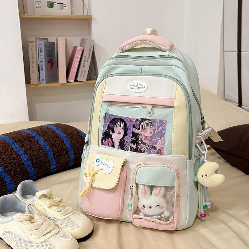 The New Schoolbag Is High-value, Fresh, Sweet and Transparent, and the Lightweight Travel Backpack for Junior High School Students.