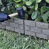 Valla de Borde para Césped de Jardín Exterior Ladrillo Piedra Aspecto Bordes Sin Excavar Encajables Borde de Paisaje Kits Decorativos Plástico 5 PIEZAS (Gris-5pcs)