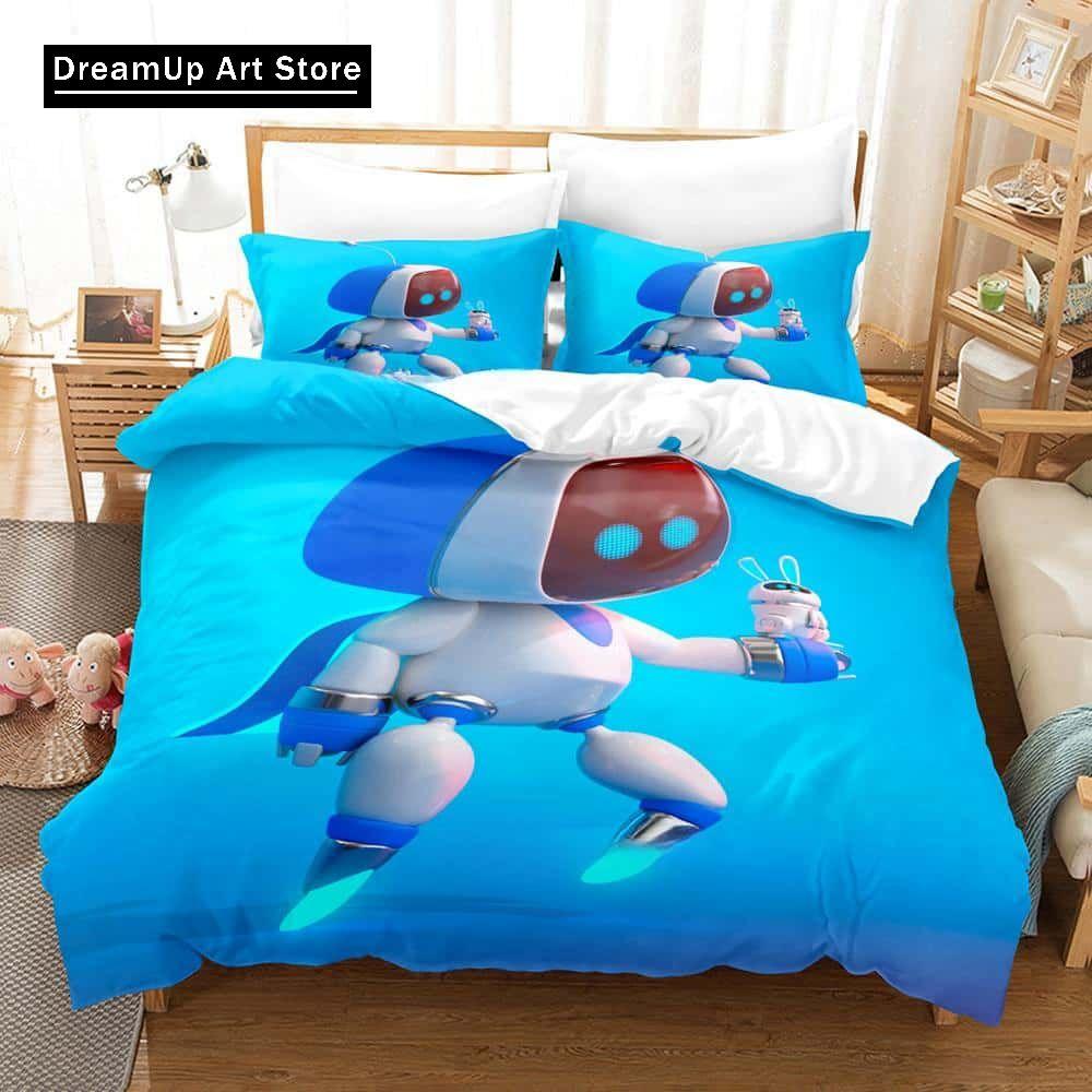 3D tisk Anime Astro Bot Ložní souprava Single Twin Full Queen King Size Postel Dospělý/Dětská ložnice Sady povlečení na peřinu Bytový textil