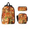 3 Stück Warrior Cats Schultaschen Set für Jungen Mädchen Federmäppchen Rucksack Sets mit Brotdose Für Schulkinder Rucksack