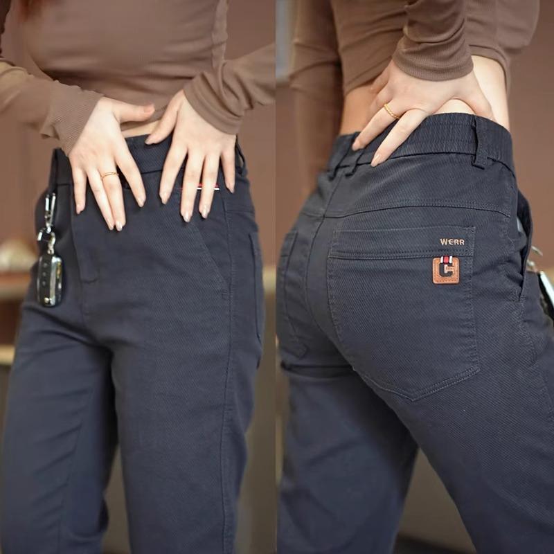 Freizeithose Herren und Damen Herbst neuer Trend Mode gerade hohe Elastizität Slim-Hose Herren