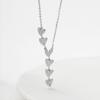 Fine Jewelry Dainty Heart Necklace CZ 925 Sterling Silver Zircon Tassel Heart Charm Necklace for Women