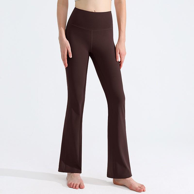 Womens High-Waisted Yoga Leggings With Wide Flared Cuff Breathable Quick-Dry Stretch Fabric Gym Fitness Running
