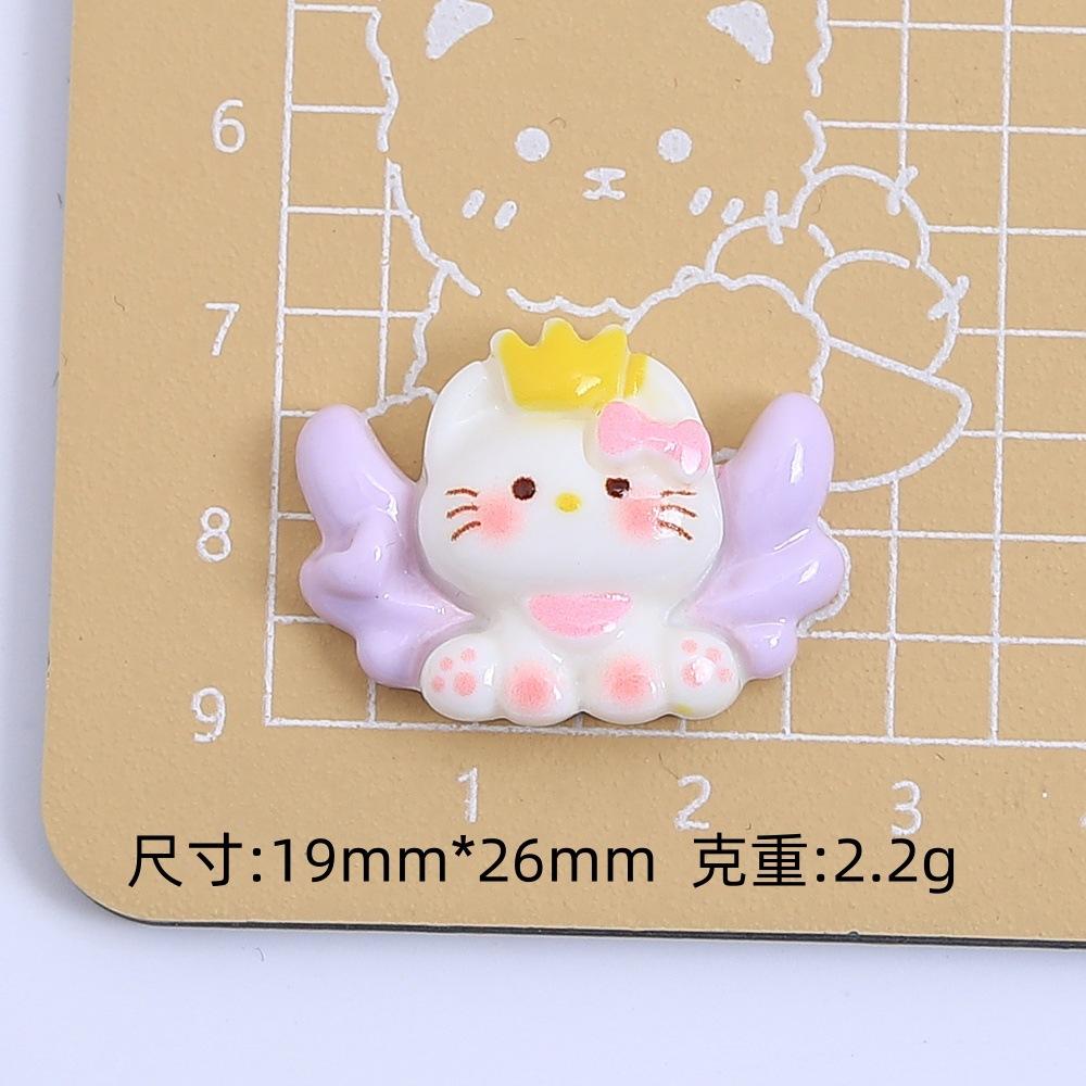 24/120PCS Cute Wings Meow Cartoon Handmade DIY Accessories Cream Glue Resin Small Accessories Hole Shoe Buckle Material