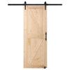 Barn Door and Hardware Kit 30" x 84" Wood Sliding Barn Door Kit Smoothly
