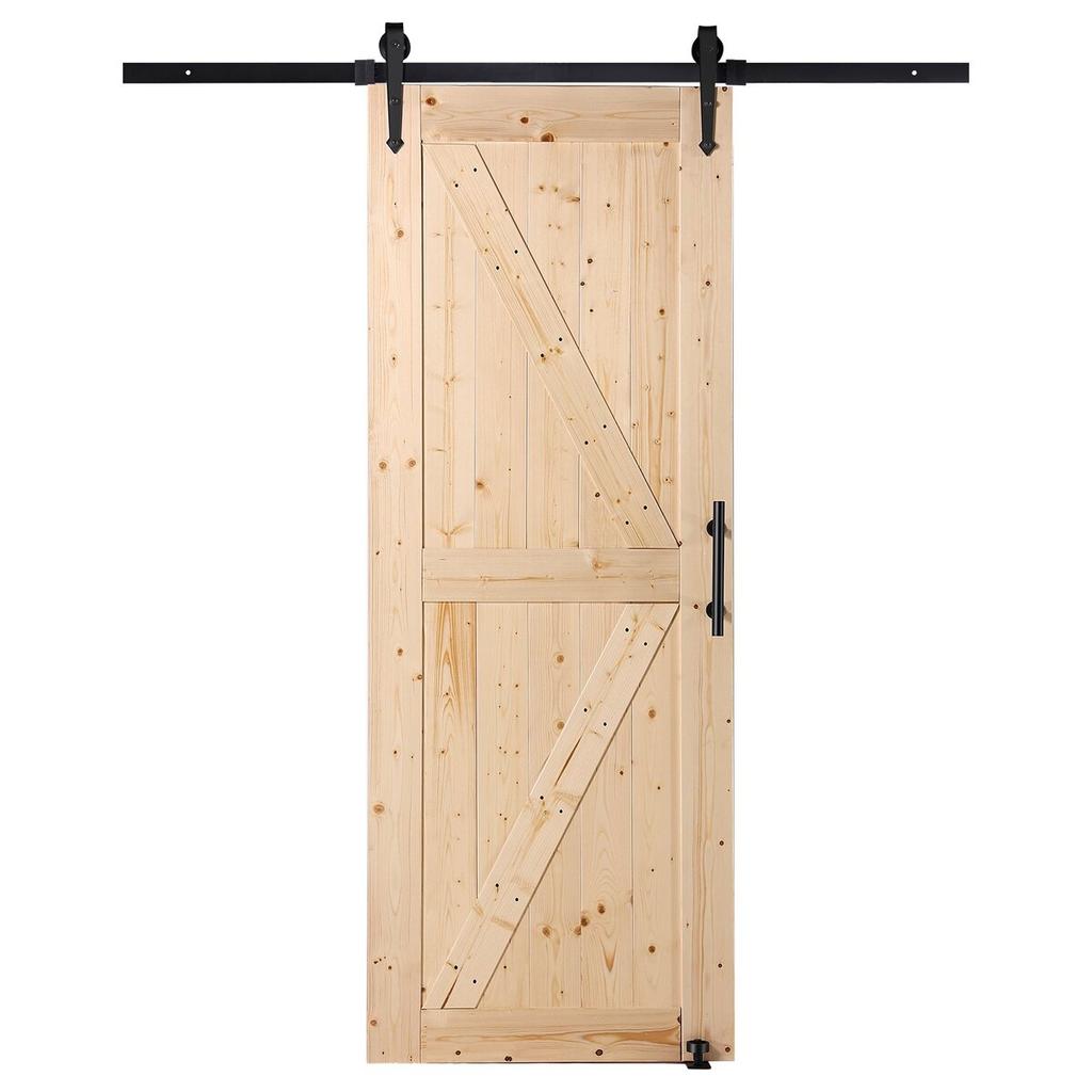 Barn Door and Hardware Kit 30" x 84" Wood Sliding Barn Door Kit Smoothly