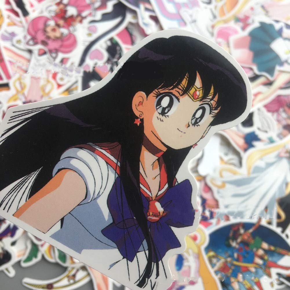 Sailor Moon Comic Wasserdichtes Aufkleber-Set für Handy und Laptops 75-teiliges Set Koffer, Fahrräder, Helme, Computer, Telefone,