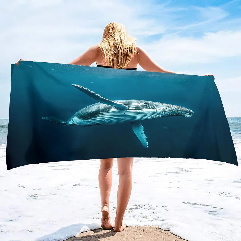 Microfiber Beach Towel Oversized Clearance Towels, Extra Large Sand Free Super Absorbent Travel Pool Towel,Whale Beach Towels