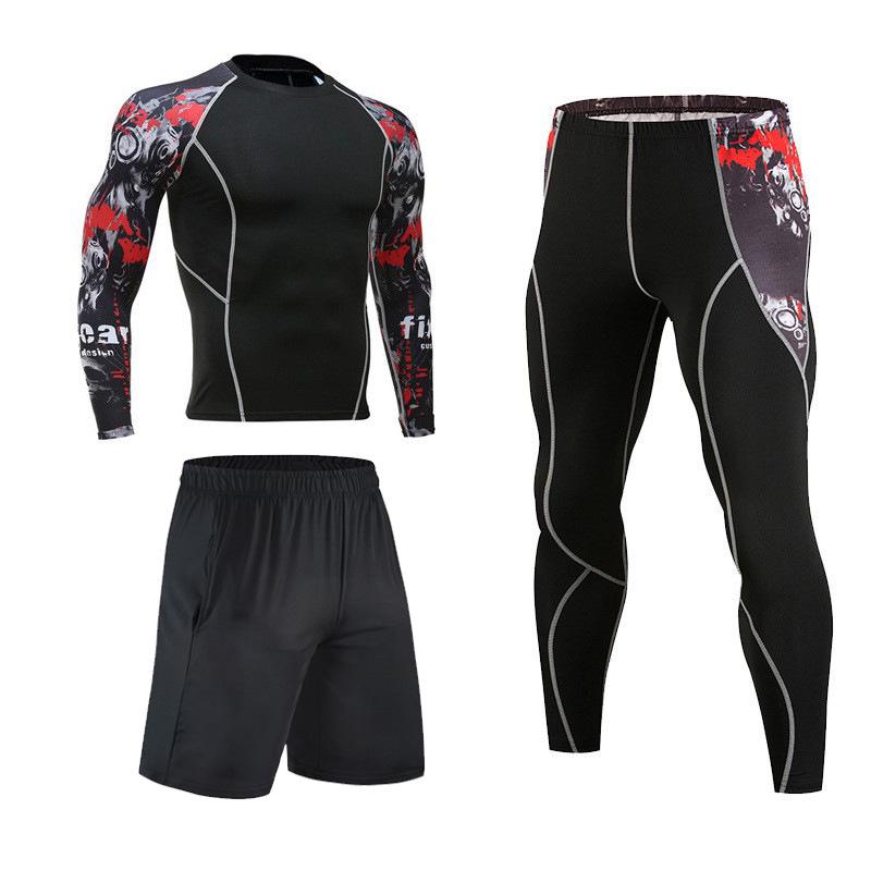 Men's Quick-Dry Sports Set: Long Sleeve Tights & Basketball Training Suit