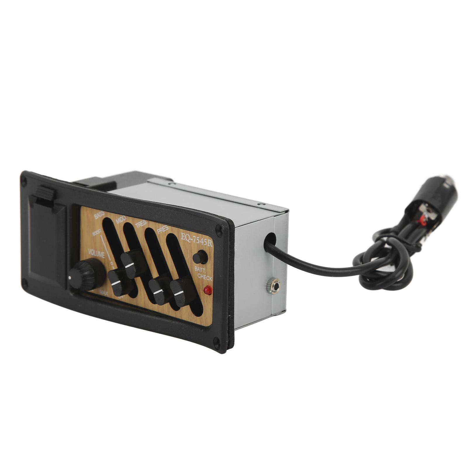 

Звукосниматель для акустической гитары, предусилитель, пьезо-4-полосный эквалайзер, система эквалайзера, цвет древесины, 7545R