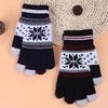 Winter Warm Knitted Gloves Fashion Snowflake Embroidery Touchscreen Gloves For Women Men New Year Gift