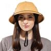 Handmade Straw Hat Elegant PU Belt Decorated Sun Hat for Women Party British Pith Hat Straw Knitted Straw Hat