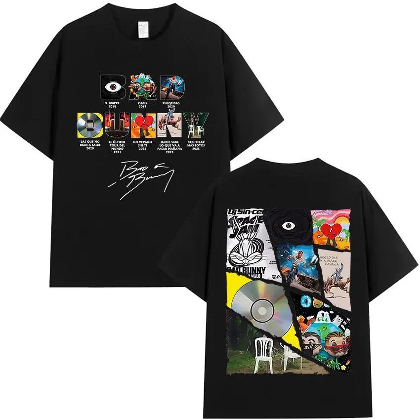 S-XXXL Men Women Singer Rapper Super Star Bad Bunny Printing Tops Adults Unisex Plus Size Short Sleeves Round Neck T-shirt
