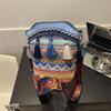 Bolsa Feminina de Alta Qualidade Diagonal Estilo Étnico Nicho Tecida Balde Ombro Combina com Tudo Bolsa de Franjas