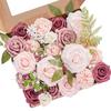 Gör-det-själv Konstgjorda Blommor Falska Rosor Skum Silkesblommor För Bröllopsbukett Arrangement Fest Babyshower Fest Heminredning
