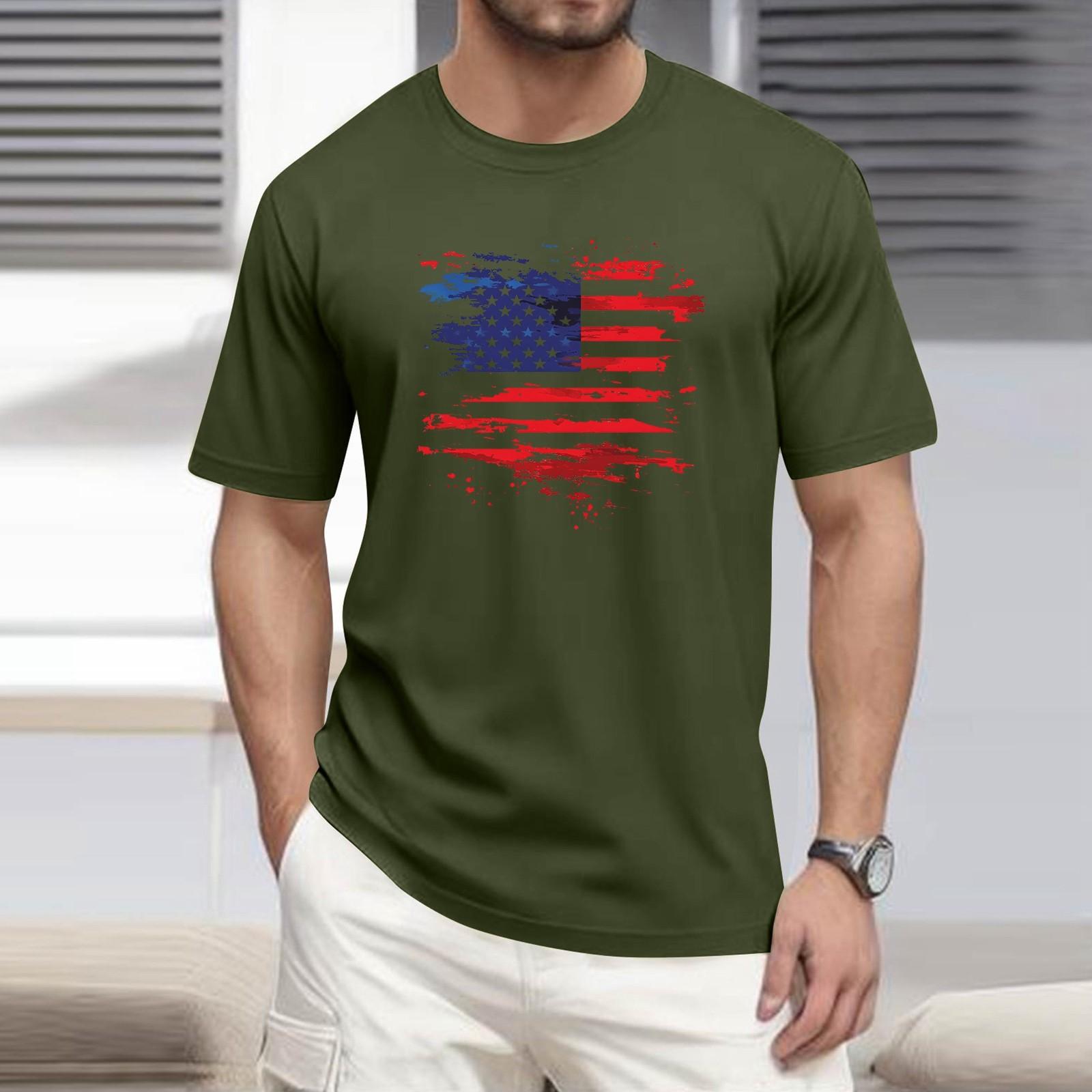 

Men s T Shirt Tee Print Short Sleeve Daily Weekend Fashion Round Neck Top L
