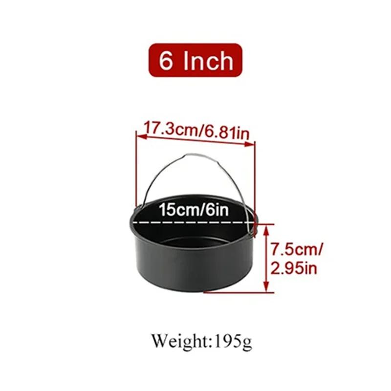 

Круглая форма для торта диаметром 6/7/8 дюймов, антипригарный противень с ручками, аэрофритюрница и безопасная для использования в духовке форма для выпечки пиццы, тортов и десертов