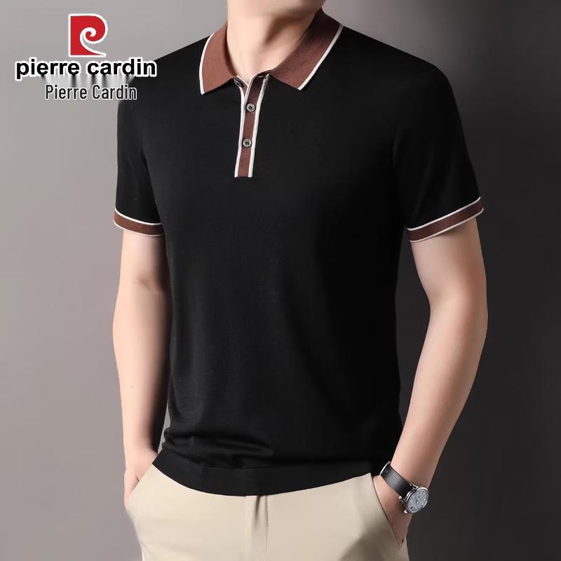 Pierre Cardin Men's Knitted Mulberry Silk Polo Shirt