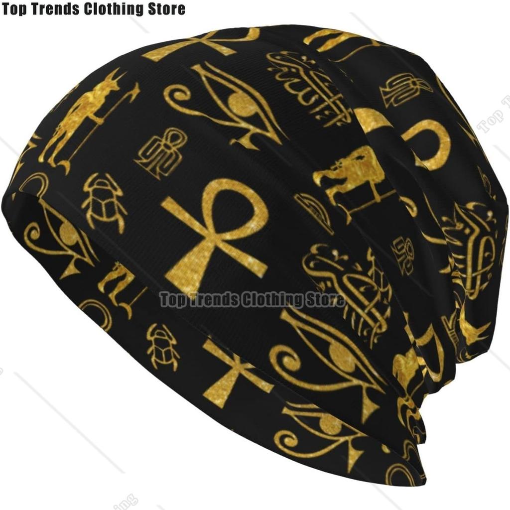 Kreuz Totenkopf Mütze Ägyptisch Warm Gestrickte Mütze Beanie Hüte Kopfbedeckung Geschenk für Unisex Damen