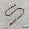 Adjustable Hand-Woven Jadeite Necklace with Red Bead Pendant and Thin Cord Lanyard