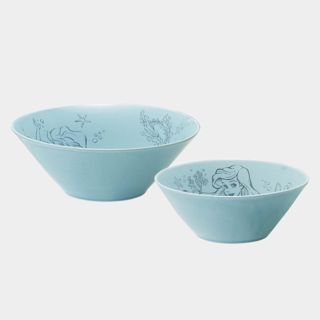 Skater Mino Ware Disney Turquoise Bowl, Small, 13cm, Ariel, Blue, CHBW13-A