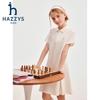 HAZZYS 2026 Summer Girls' Colorblock Heart Lapel Short-Sleeve Dress