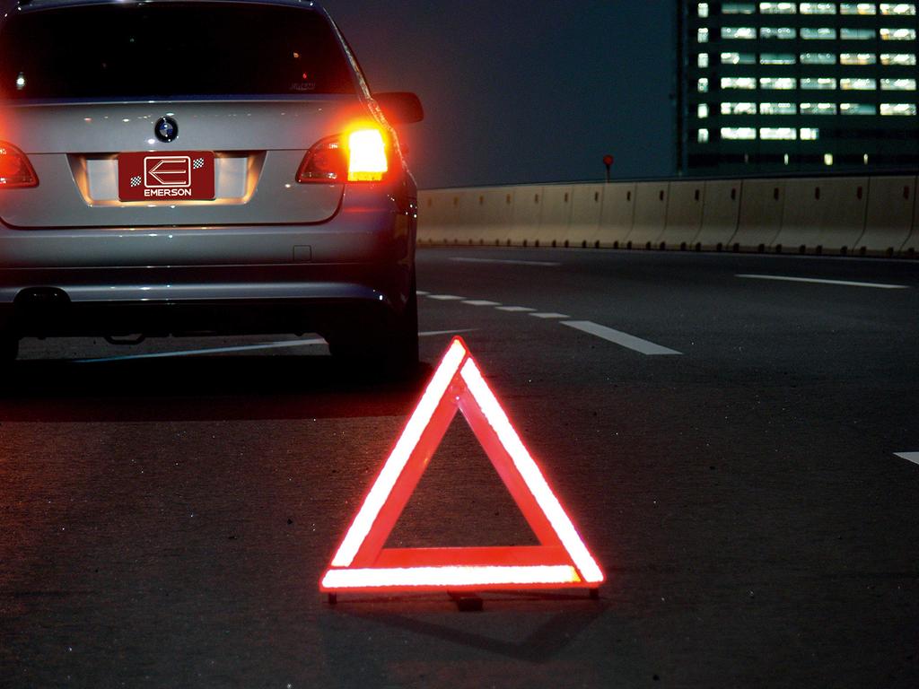 Emerson Triangular Stop Display Board for Certified by the National Public Safety Commission For Day and Night Easy To See Following Comes with a