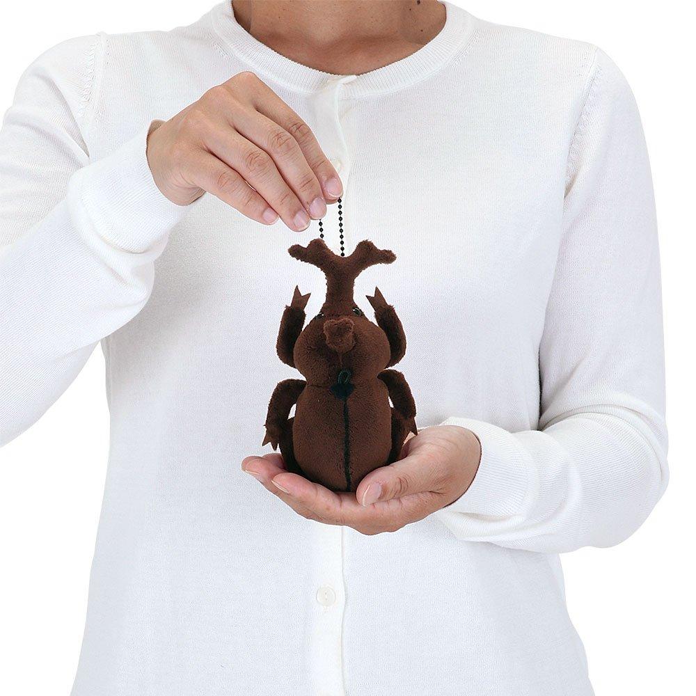 COLORATA Rhinoceros Beetle Plush Mascot (Realistic Insect with Chain) Cute Rhinoceros Beetle Keychain Doll Gift (Twice Tested)  Christmas Present
