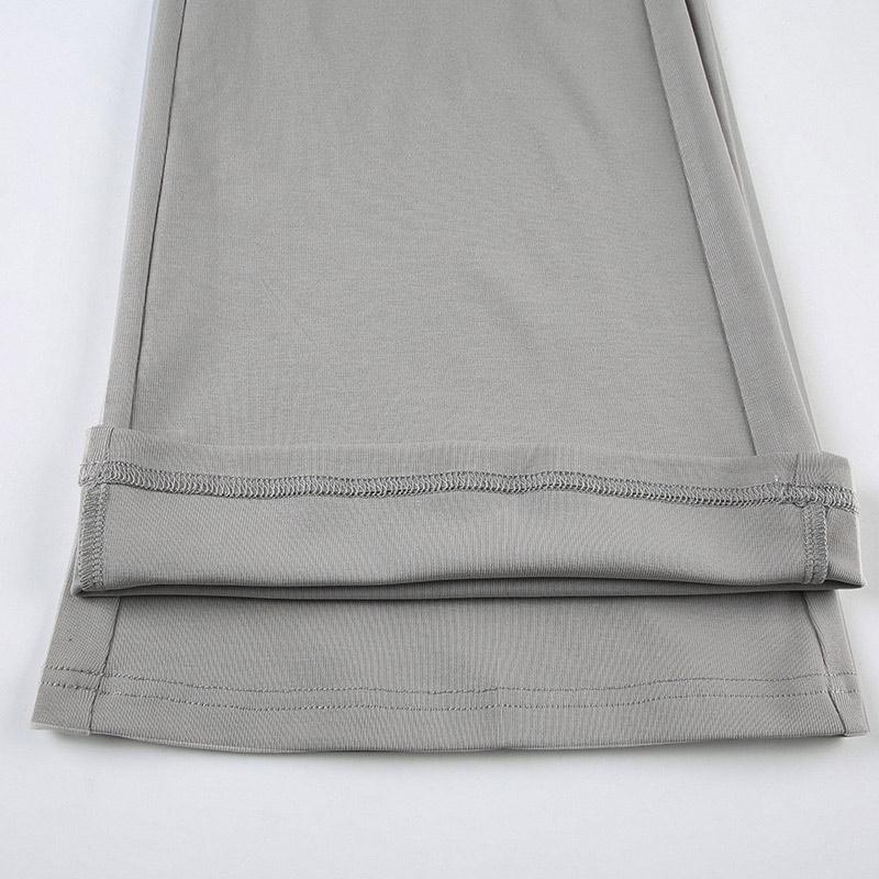 Casual Flare Pants Set for Women Solid Color Crop Tank Top Low Rise Lacing Pants Two Piece Outfit Loungewear Streetwear