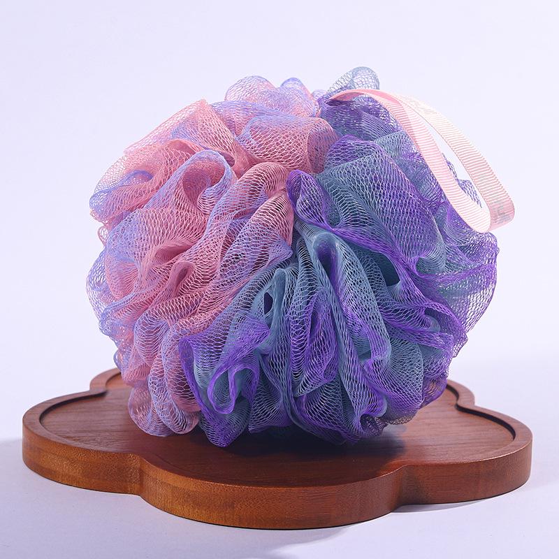 Four-Color Bath Sponge Ball - Soft, Durable, Skin-Friendly Shower Essential.
