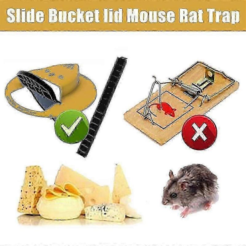 High Quality Mousetrap Water Slide Bucket Cover Mouse Mousetrap Flip N Water Slide Bucket Catcher Detachable Edition 3