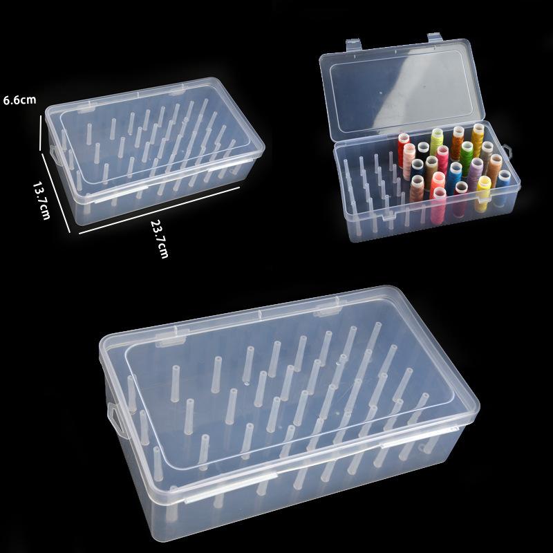 1Pc 42 Axis Needle And Thread Box Household Storage Box Multi Functional Transparent Needle And Thread Set Thread Box Sorting