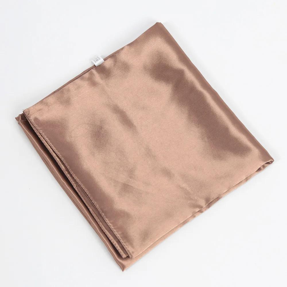 90cm*90cm Solid Color Satin Square Head Scarf Women Fashion Square Head Wrap Shawl Scarves Foulard Hijab Neckerchief Bandana
