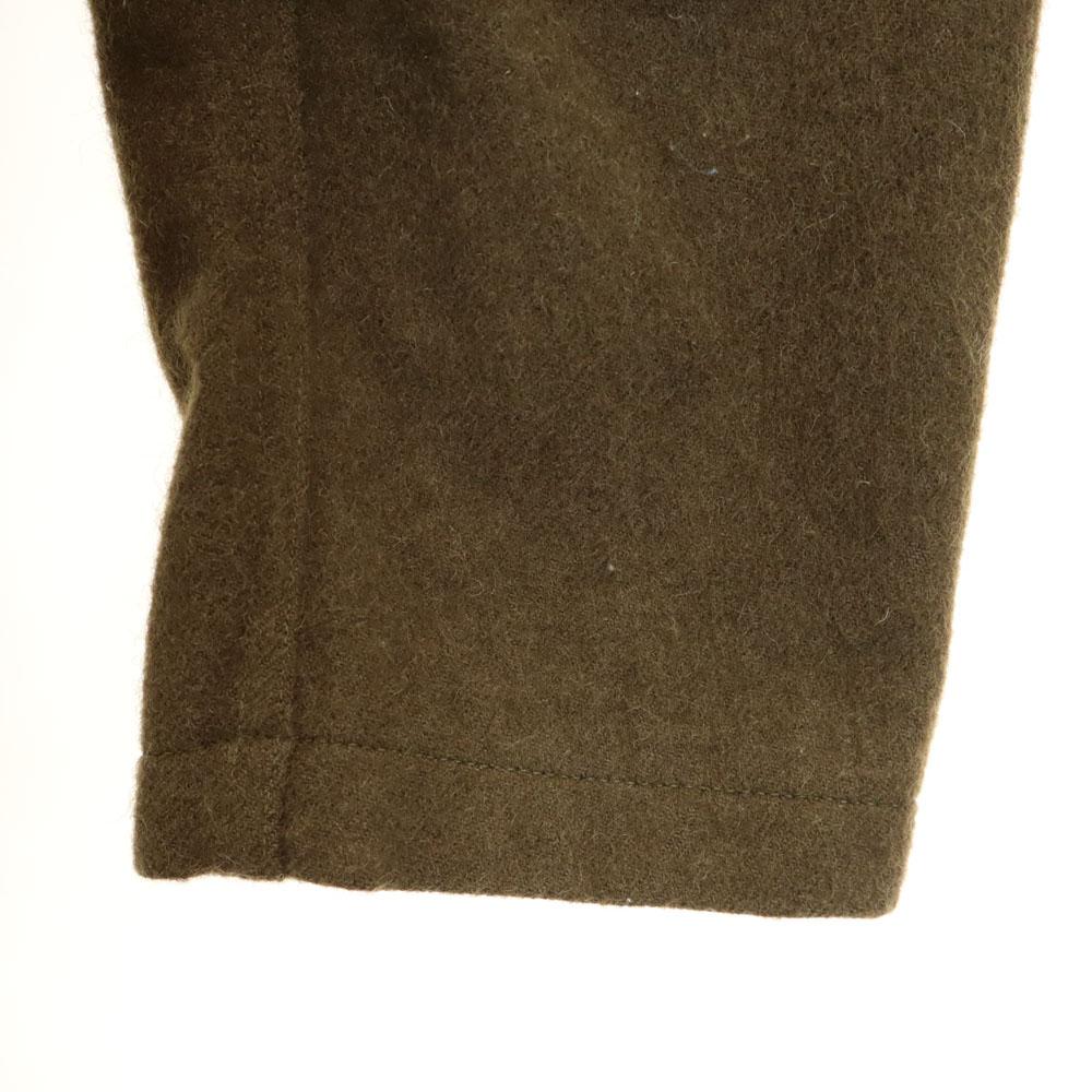 FRENCH ARMY 50s Vintage V Neck Wool Jacket 44L Khaki Women Used