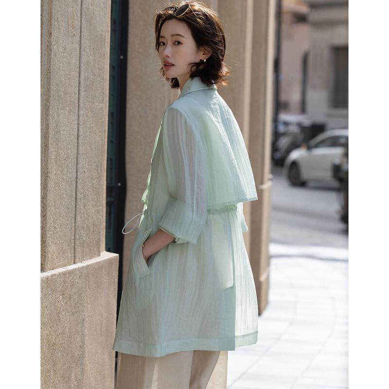 Demana Spring Double-Breasted Trench Coat XL