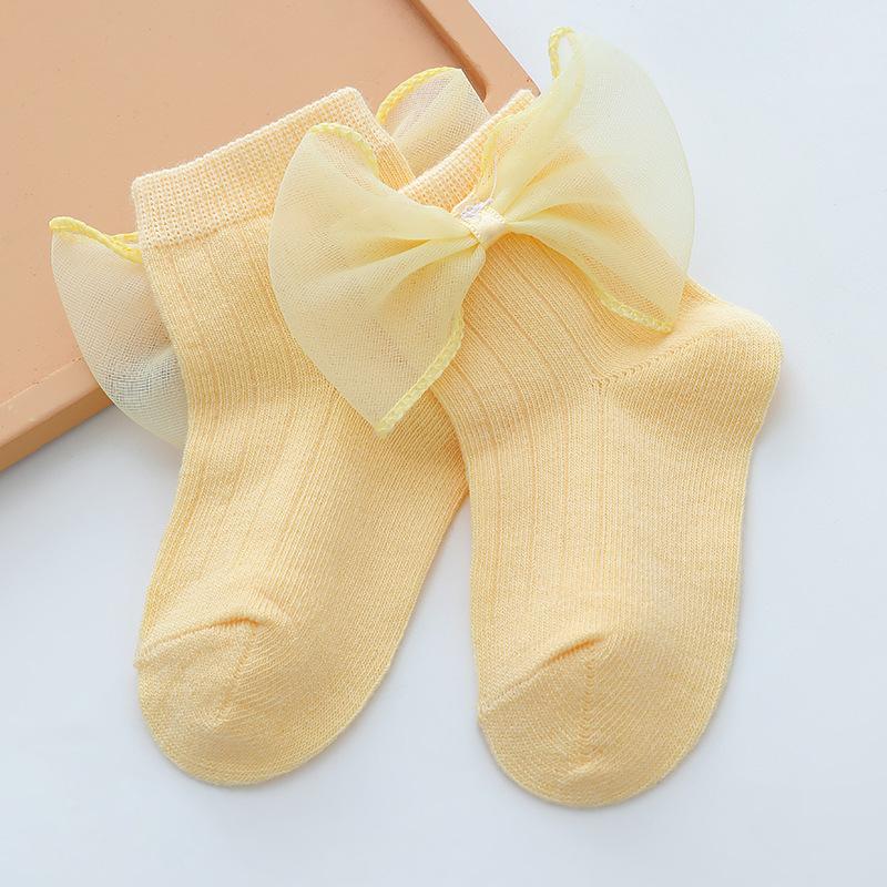 Home Baby Princess Socks Korean Edition Trendy Girls' Socks Children's Lace Socks Bow Baby Cotton Socks For Girls