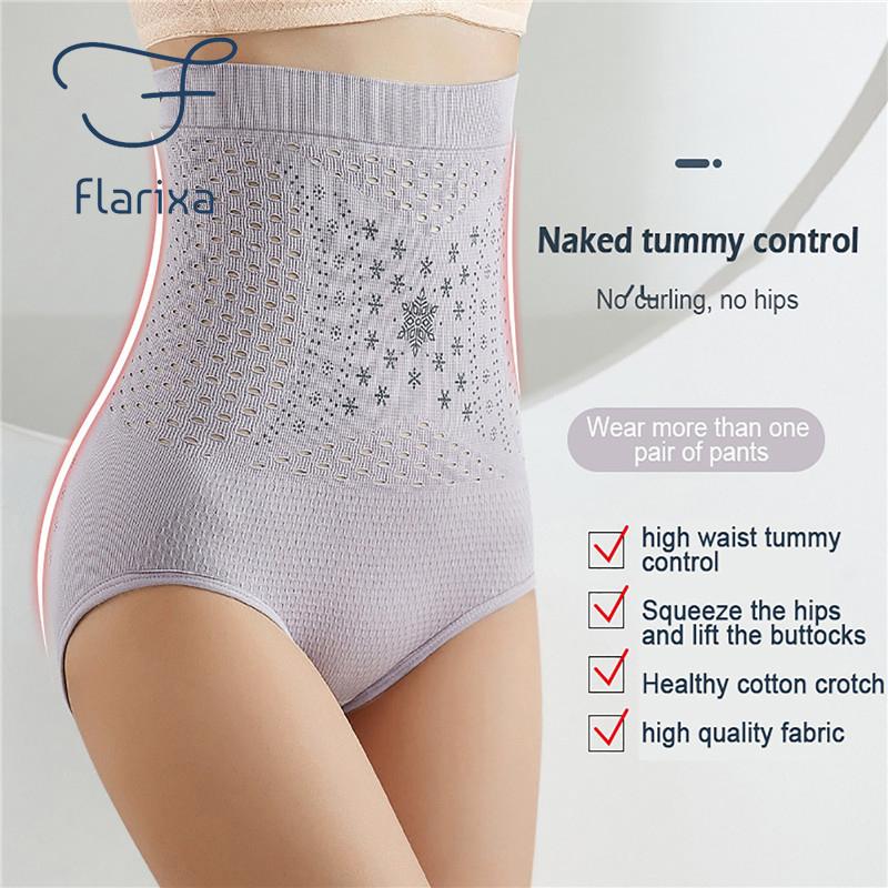 Flarixa Mutandine dimagranti a vita alta Donna Shaper per la pancia grassa Intimo per il controllo della pancia Slip vuoti senza cuciture Brucia grassi Shapewear