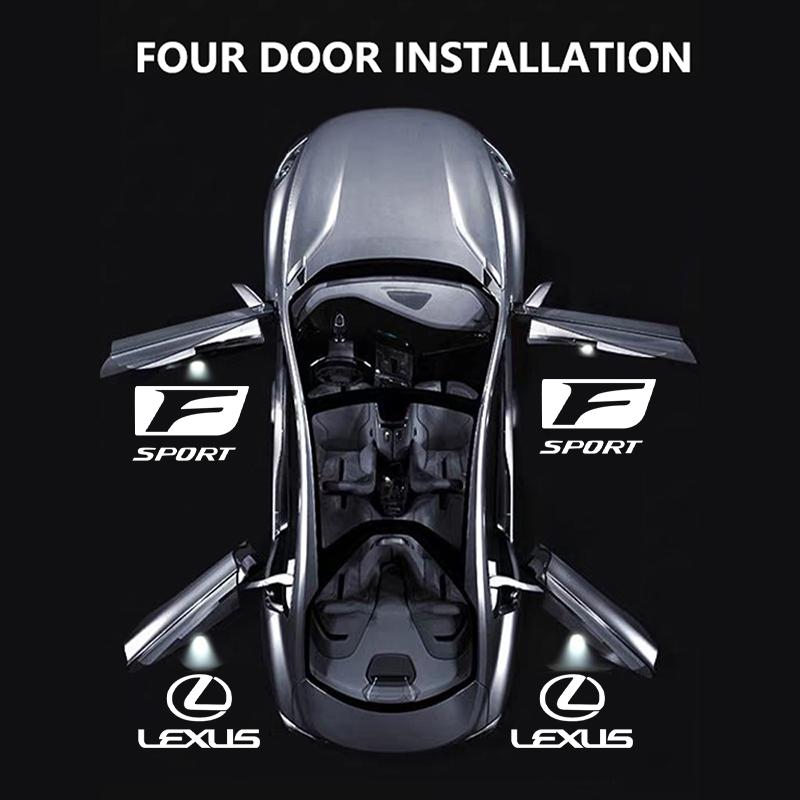 Interior Stickers Car HD Projector Door Light Welcome Lamps Accessories For Lexus F SPORT ES RX NX LS UX LM LX GX LC RZ IS CT GS