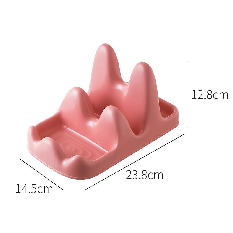 Countertop Pot Lid and Utensil Rack with Drip Tray for Lid, Board, Spatula, and Ladle Storage