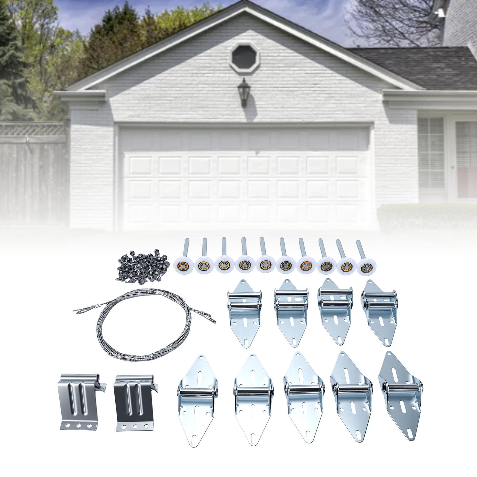 Kit de quincaillerie pour porte de garage, Charnière à rouleau de porte de garage en nylon, Kit de corde de support supérieur, pour portes de 7 pieds de haut
