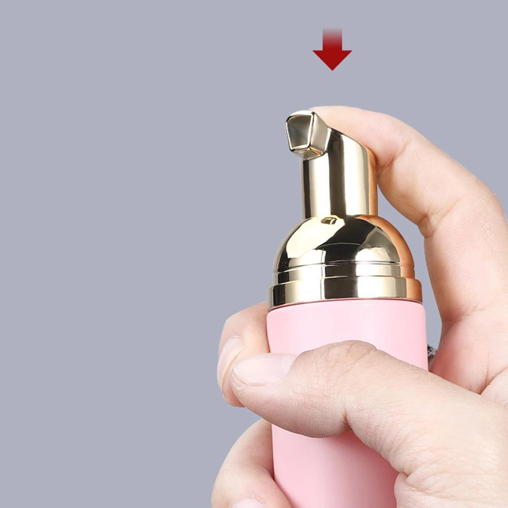 60ml Small Foam Dispenser Plastic Pump Bottles Mini Empty Soap Refillable Bottle for Travel Cleaning Cosmetics Packaging