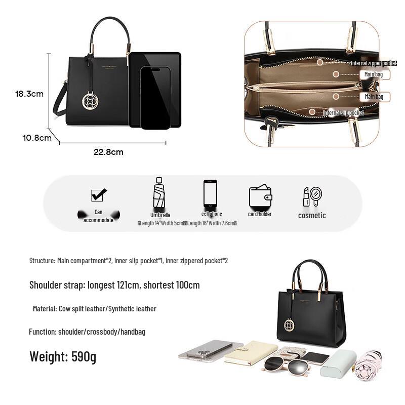 Scarecrow Women's Cowhide Light Luxury Handbag & Crossbody Bag