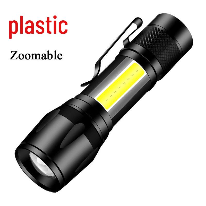 Compact LED Flashlight with Telescopic Zoom, USB Rechargeable, Portable Design