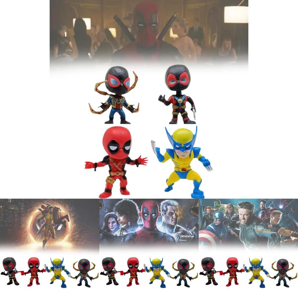 Deadpool And Wolverine Adorable Pvc Figure Superhero Movie Cartoon Decoration
