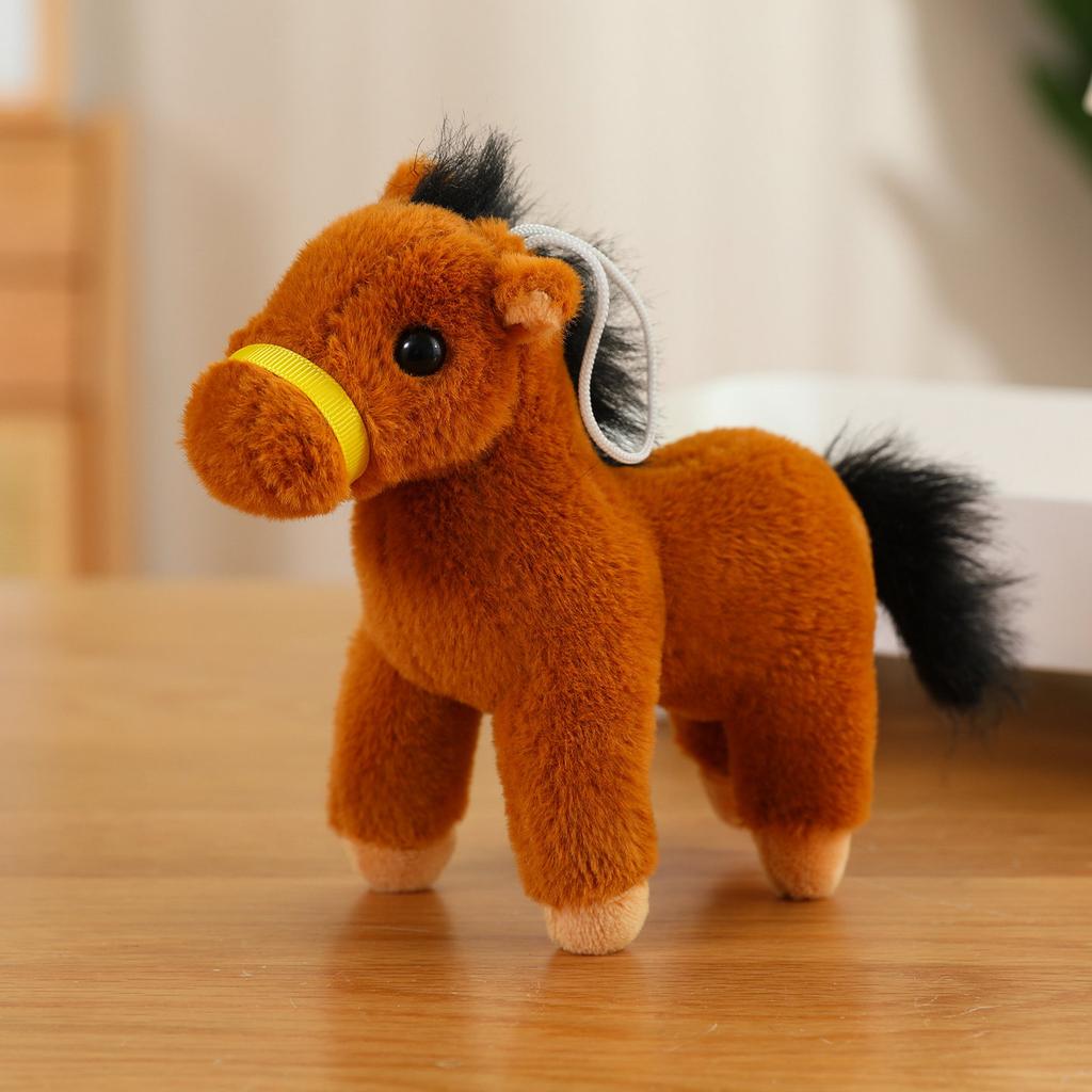 Cute Simulation Pony Doll Plush Toy Little White Horse Zodiac Horse Year Doll Children Accompany Soothing Doll