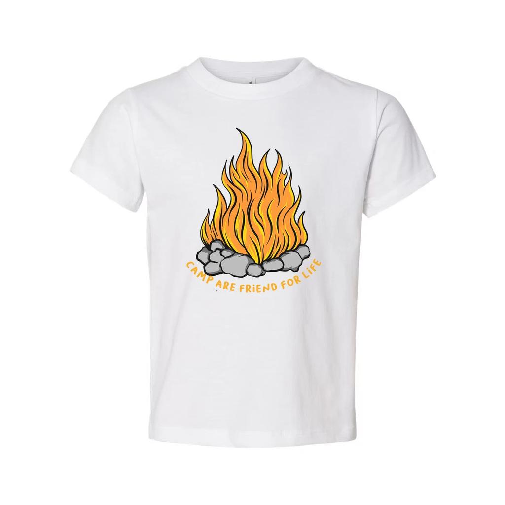 Unisex Outdoor Campfire Graphic T Shirt With Rock Ring And Slogan Camp Are Frien